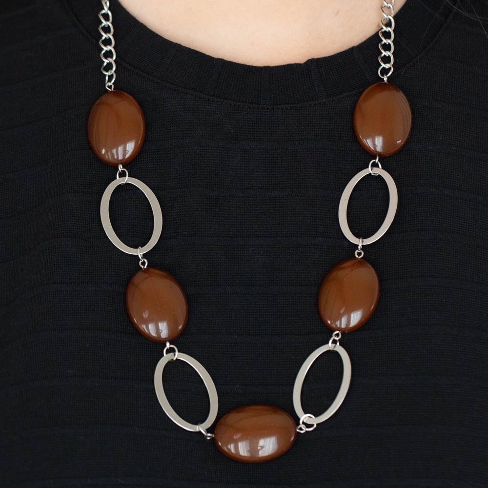 Beachside Boardwalk - Brown Necklace